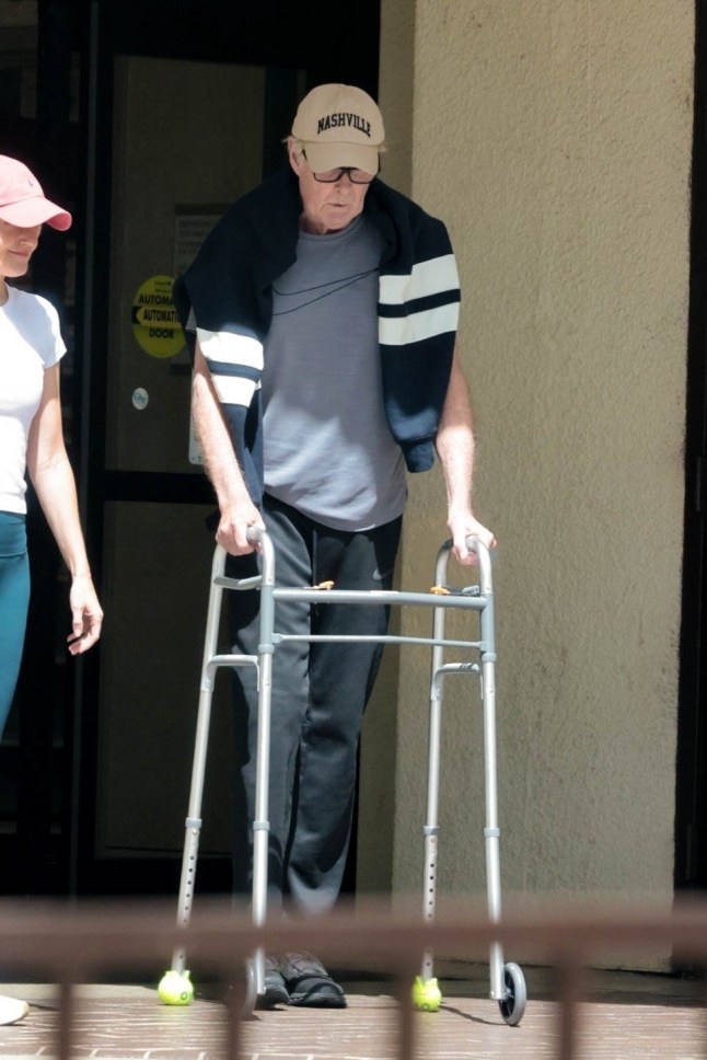 BGUK_3560866 - *PREMIUM-EXCLUSIVE* West Hills, CA MUST CALL FOR PRICING BEFORE USAGE - Former 'Baywatch' star David Hasselhoff, 73 looks frail as he was seen using a walker while out with his wife Haley Roberts in West Hills on April 22, 2026. Pictured: David Hasselhoff, Hayley Roberts BACKGRID UK 24 APRIL 2026 BYLINE MUST READ: WCP,4cnrs / BACKGRID UK: +44 208 344 2007 / uksales@backgrid.com USA: +1 310 798 9111 / usasales@backgrid.com *Pictures Containing Children Please Pixelate Face Prior To Publication*