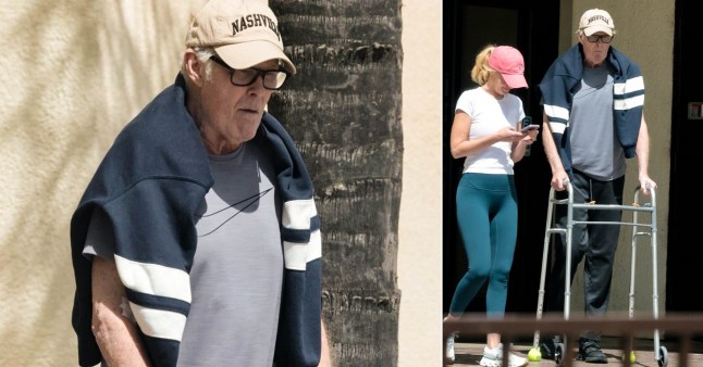 BGUK_3560866 - *PREMIUM-EXCLUSIVE* West Hills, CA MUST CALL FOR PRICING BEFORE USAGE - Former 'Baywatch' star David Hasselhoff, 73 looks frail as he was seen using a walker while out with his wife Haley Roberts in West Hills on April 22, 2026. Pictured: David Hasselhoff BACKGRID UK 24 APRIL 2026 BYLINE MUST READ: WCP,4cnrs / BACKGRID UK: +44 208 344 2007 / uksales@backgrid.com USA: +1 310 798 9111 / usasales@backgrid.com *Pictures Containing Children Please Pixelate Face Prior To Publication*