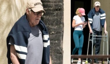 Baywatch legend David Hasselhoff, 73, uses walking frame on rare outing with wife, 45