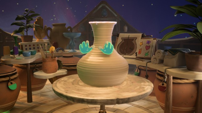 Kiln screenshot of moulding a pot