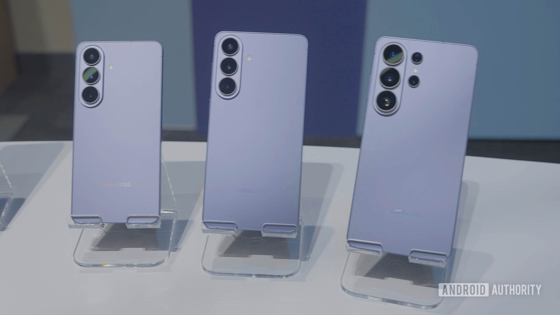 Samsung Galaxy S26 family in Cobalt Violet