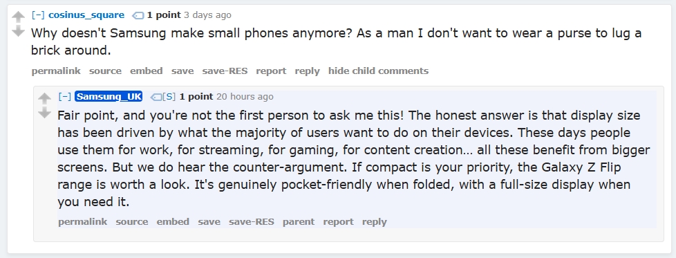 Samsung UK response on Reddit AMA (2) Samsung UK response on Reddit AMA (2)
