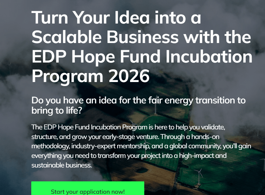 Call for Applications: EDP Hope Fund Fully Online Incubation Program 2026