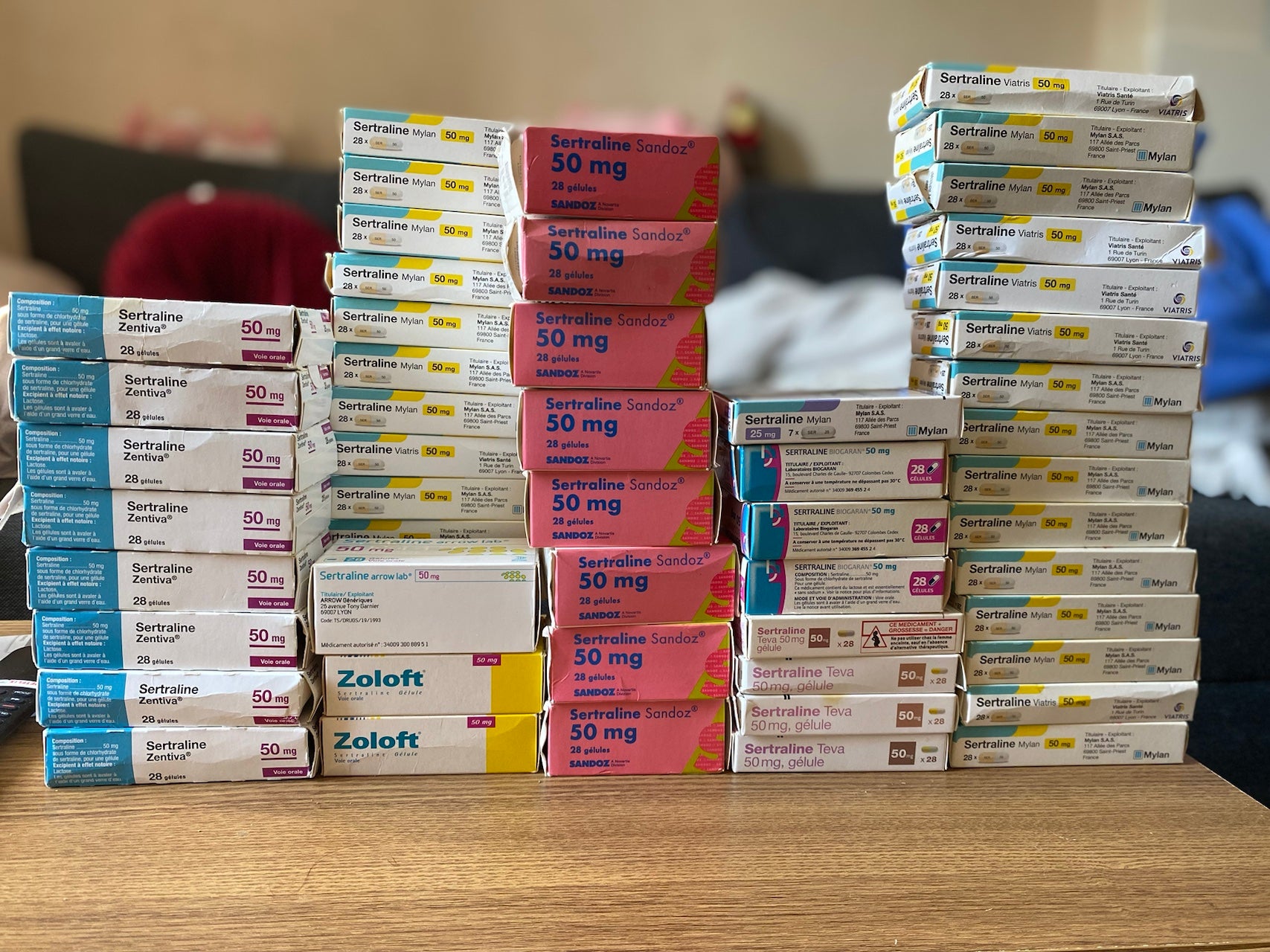 Packs of the widely used antidepressant Sertraline