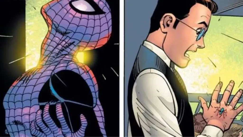 Spider-Man bitten by radioactive spider