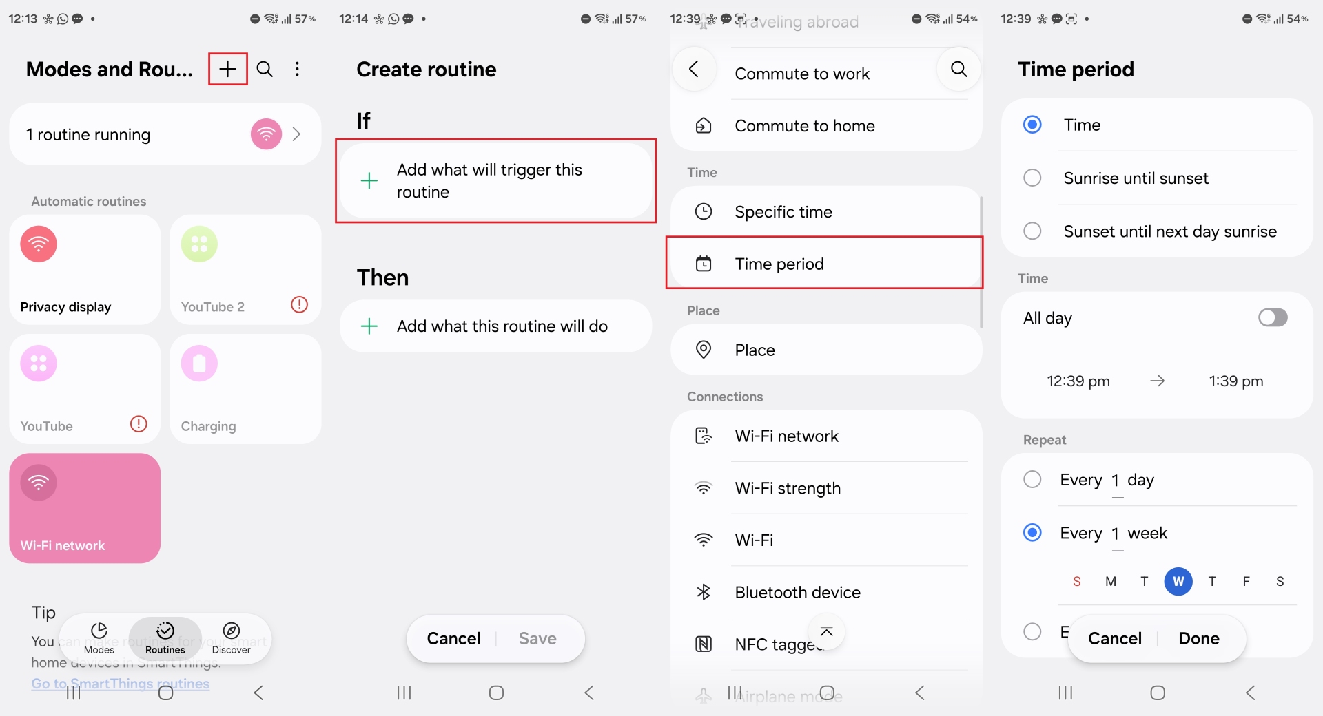 setting up privacy display commute routine