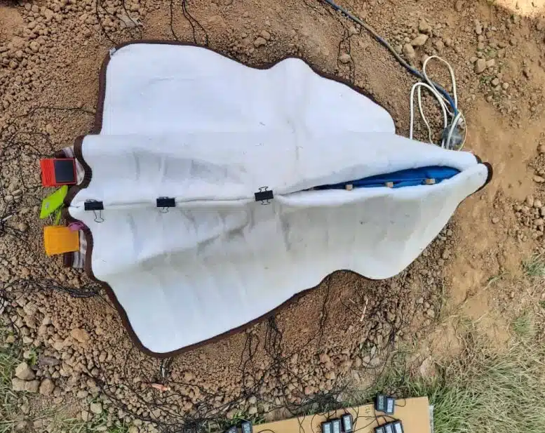 The Incubator Setup With Sensors For Monitoring A Life Size Dinosaur Nest Experiment.