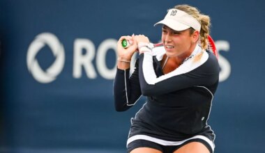 Donna Vekic in action ahead of the WTA Linz.