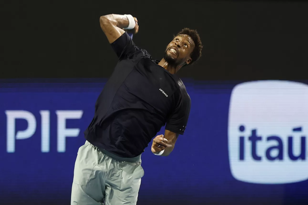 Gael Monfils in action ahead of ATP Monte Carlo.