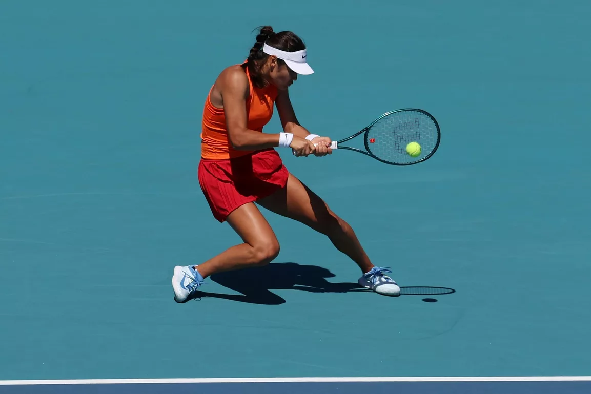 Emma Raducanu in action ahead of WTA Dubai.