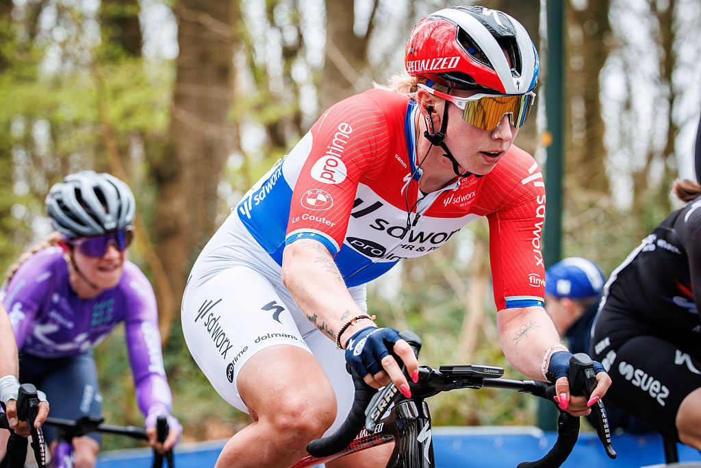WEVELGEM, BELGIUM - MARCH 29: Lorena Wiebes of Team SD Worx - Protime of Netherlands during the Flanders Fields Women Elite at the Wevelgem on March 29, 2026 in Wevelgem Belgium (Photo by Pim Waslander/Soccrates/Getty Images)