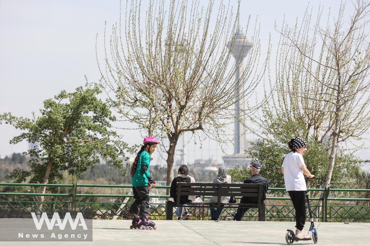 Iranians gather at a park on Nature Day in Tehran