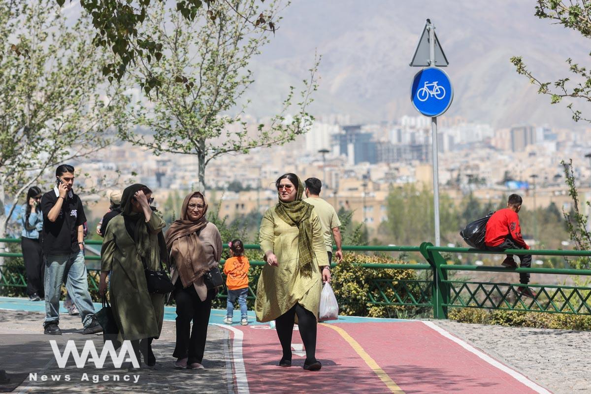 Iranians gather at a park on Nature Day in Tehran