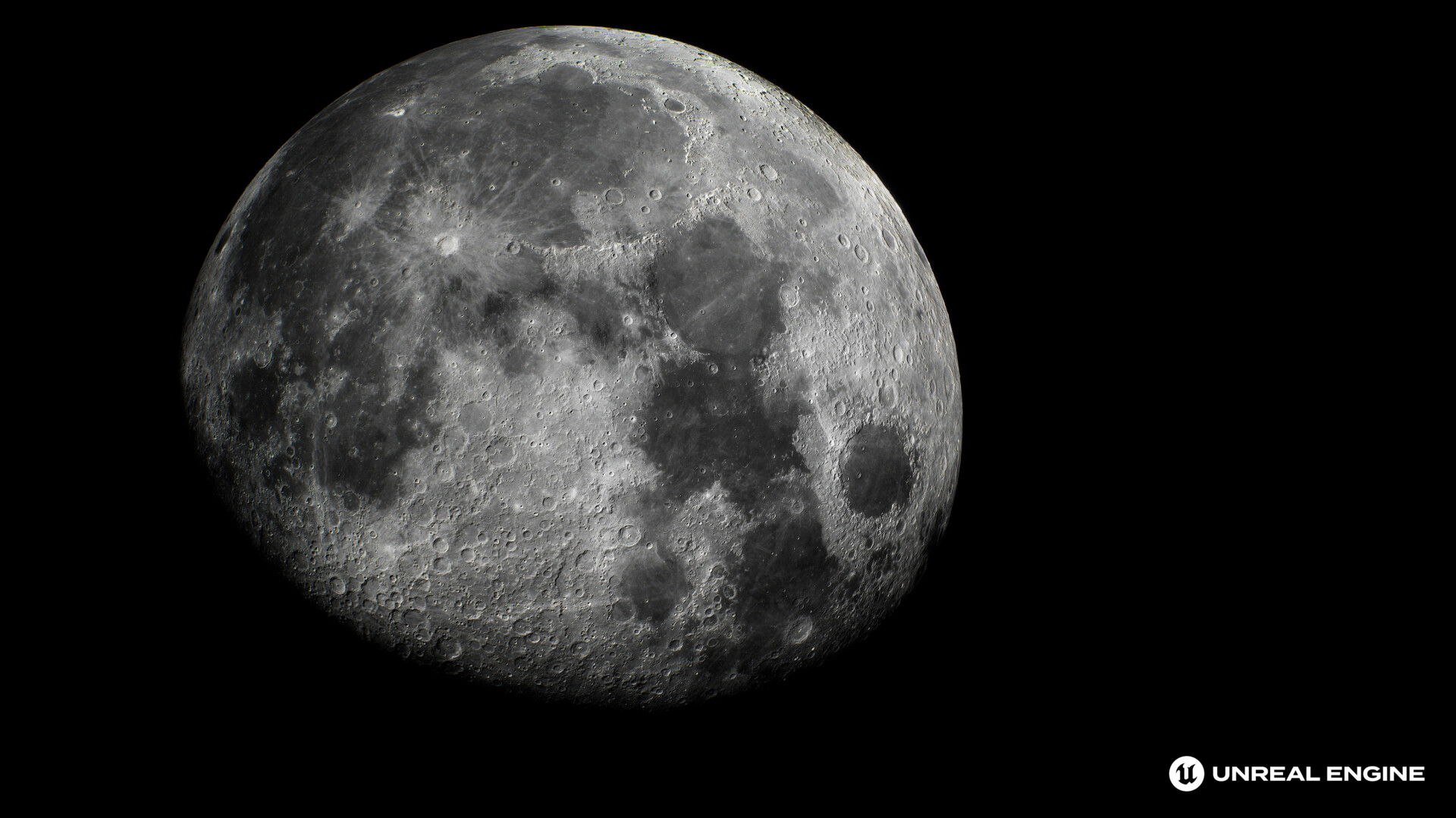 Unreal Engine 5 render of the moon's surface