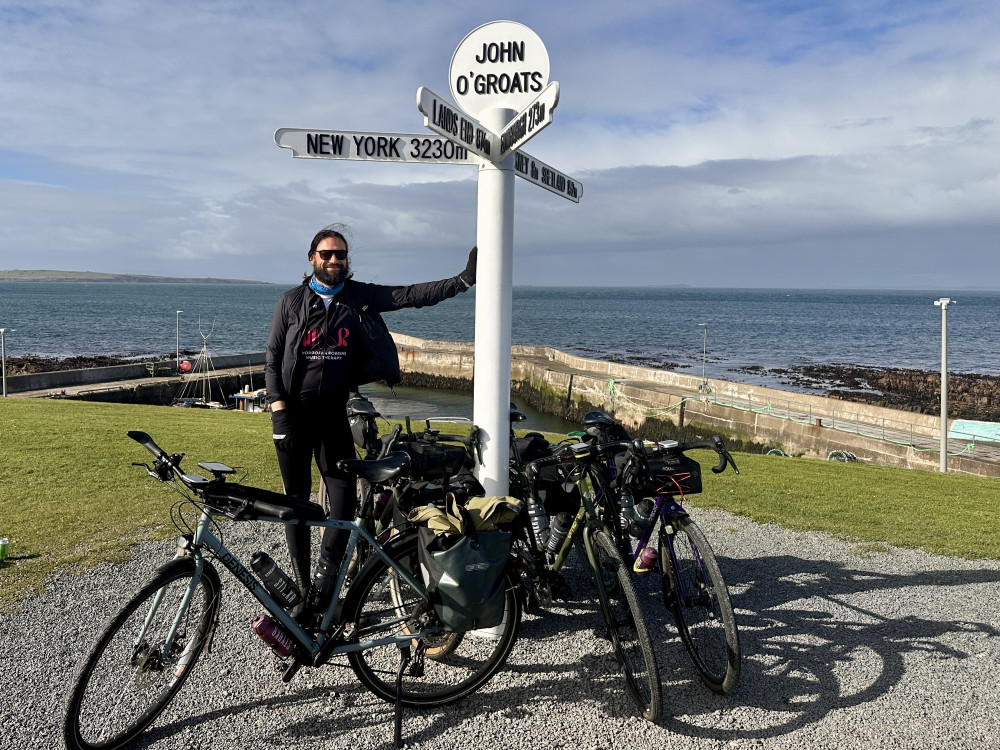 Silkmen fan and 1975 bassist Ross MacDonald completes Land's End to John O' Groats cycling challenge | Local News | News | Macclesfield Nub News