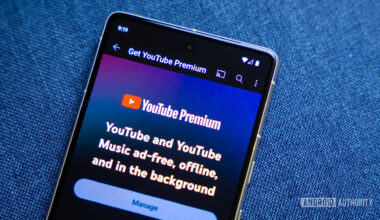 YouTube premium app on smartphone stock photo (4)