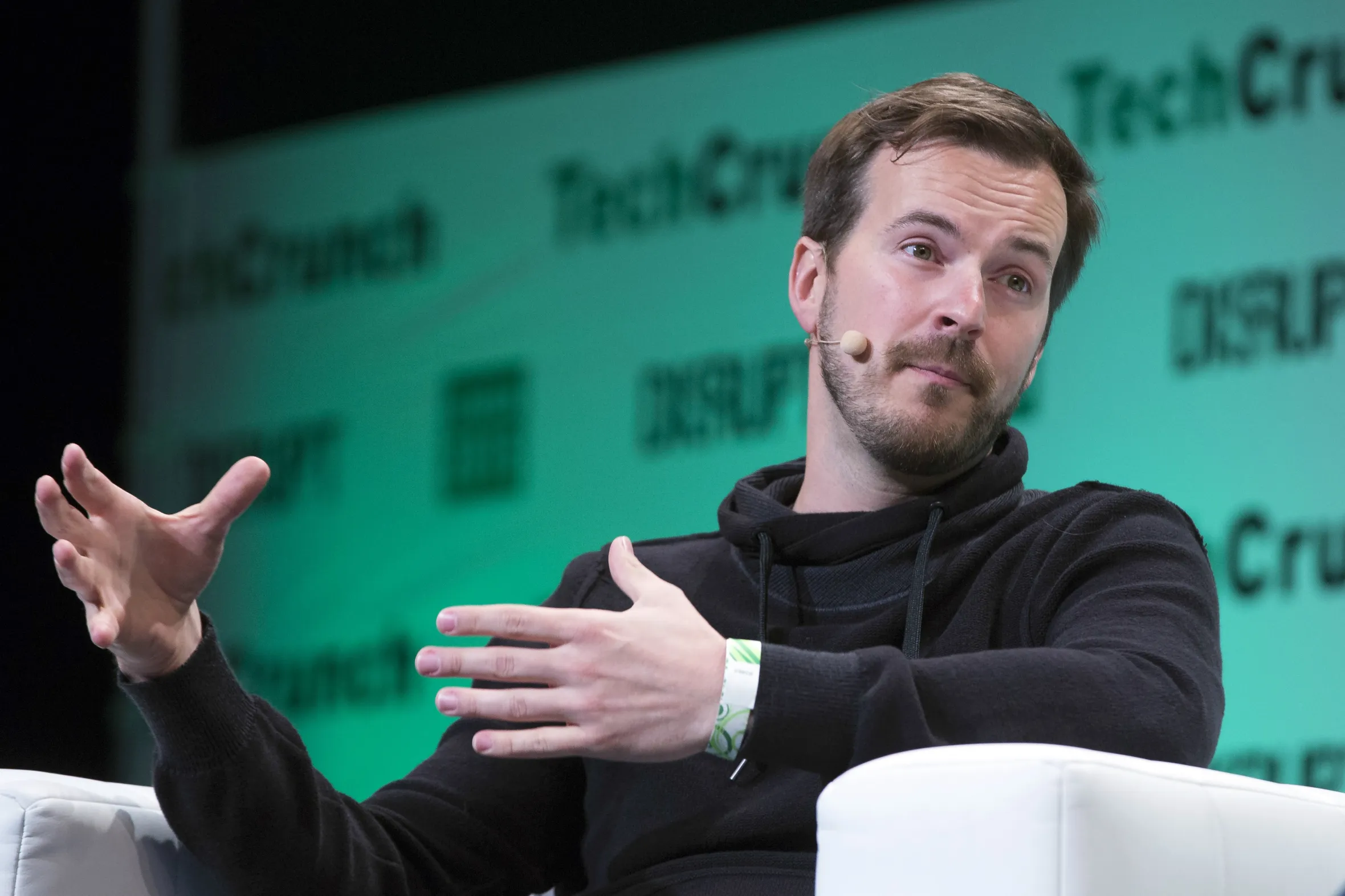 Taavet Hinrikus, chairman and co-founder of TransferWise Ltd, speaking at the TechCrunch Disrupt 2015 conference.