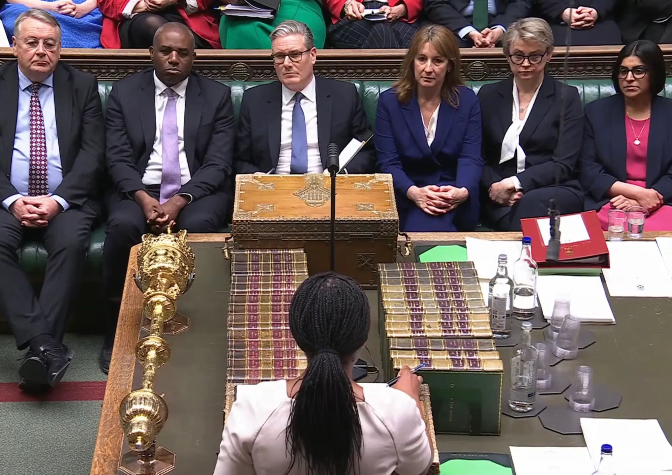 Keir Starmer and Kemi Badenoch face off at PMQs, with Starmer on the left.