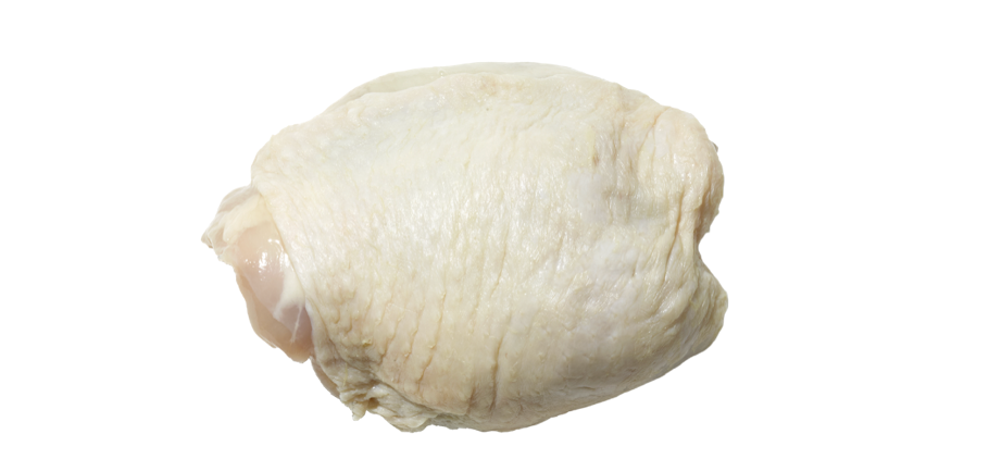 raw chicken thigh on a white background