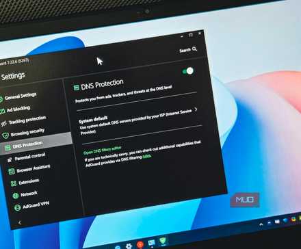 Ad Guard app open on a HP laptop