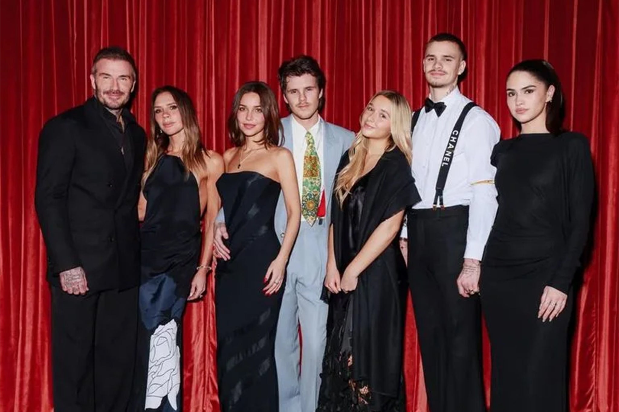 The Beckham family at Cruz’s 21st birthday party in February – without Brooklyn