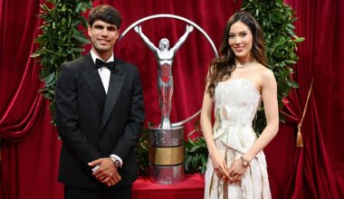 Carlos Alcaraz and Eileen Gu at the annual Laureus World Sports Awards.