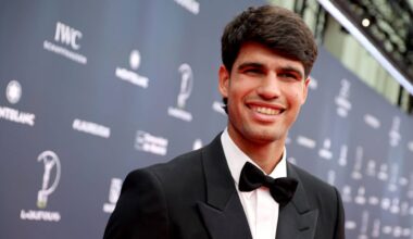 Carlos Alcaraz on Monday at the Laureus World Sports Awards.