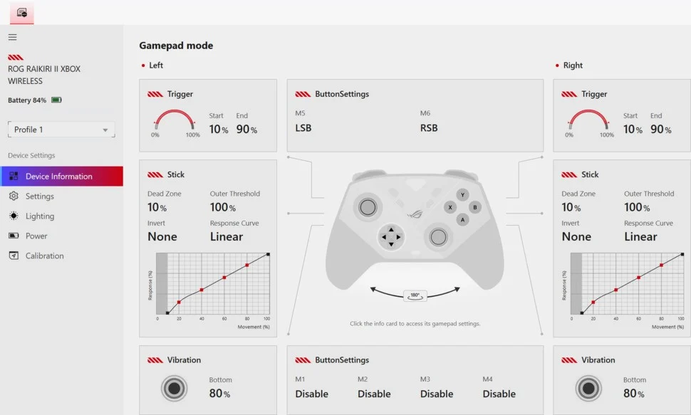 Asus ROG Raikiri 2 Xbox Wireless Controller gear link software