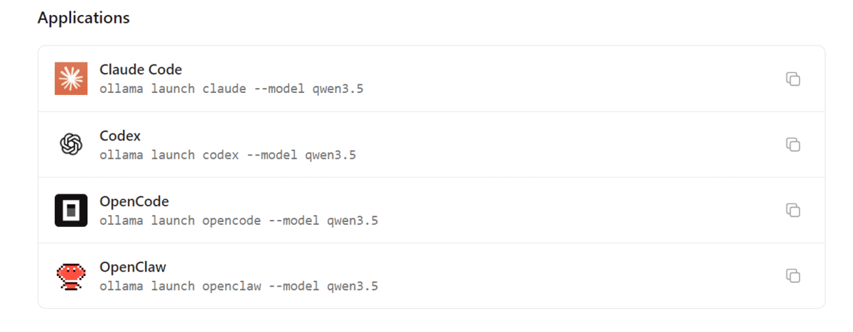 Ollama integrations for Qwen3.5