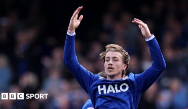 Ipswich's Jack Clarke jumps in the air with both arms raised after scoring the equaliser against Middlesbrough