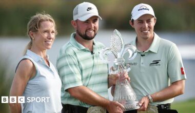 Matt and Alex Fitzpatrick hold the Zurich Classic of New Orleans trophy