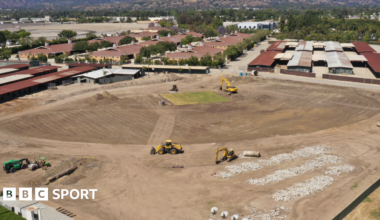 Construction begins on the square and outfield at the LA 2028 cricket venue in Pomona