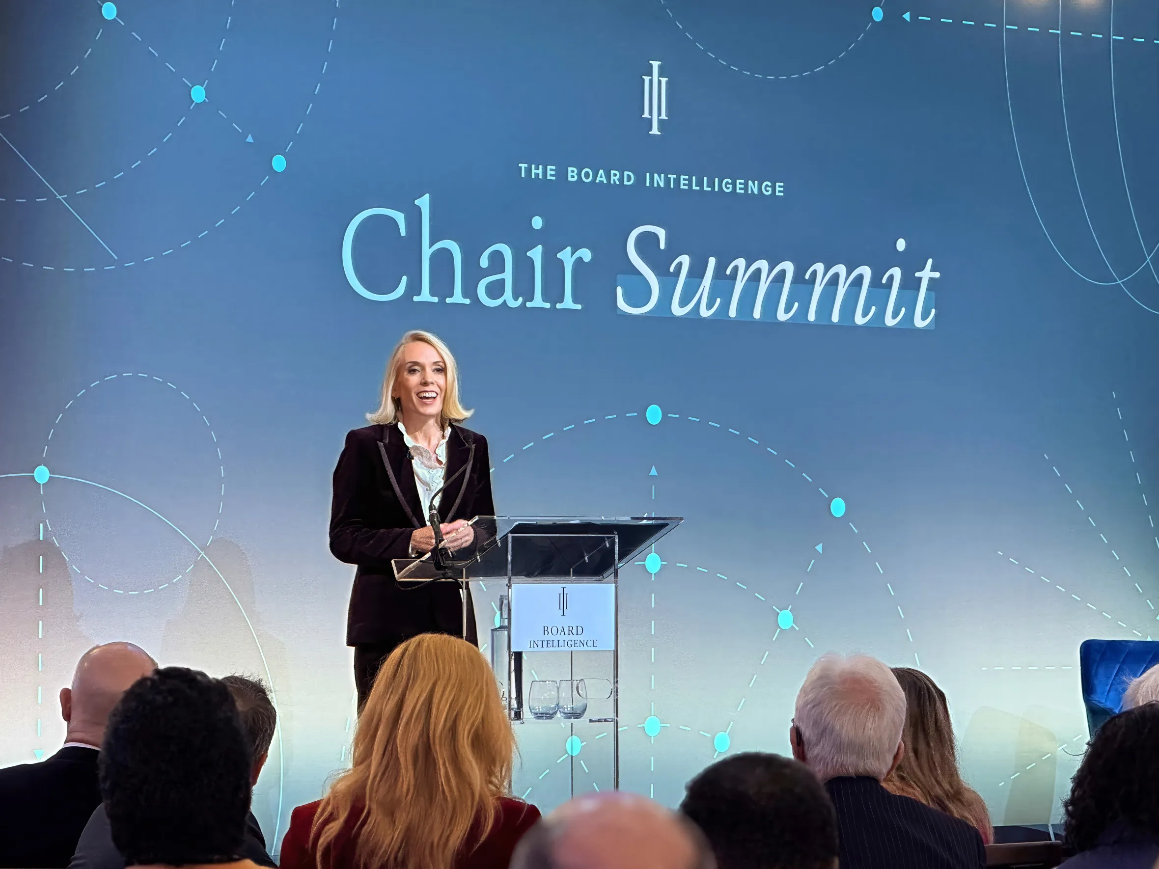 Pippa Begg, CEO of Board Intelligence, speaking at the Chair Summit.