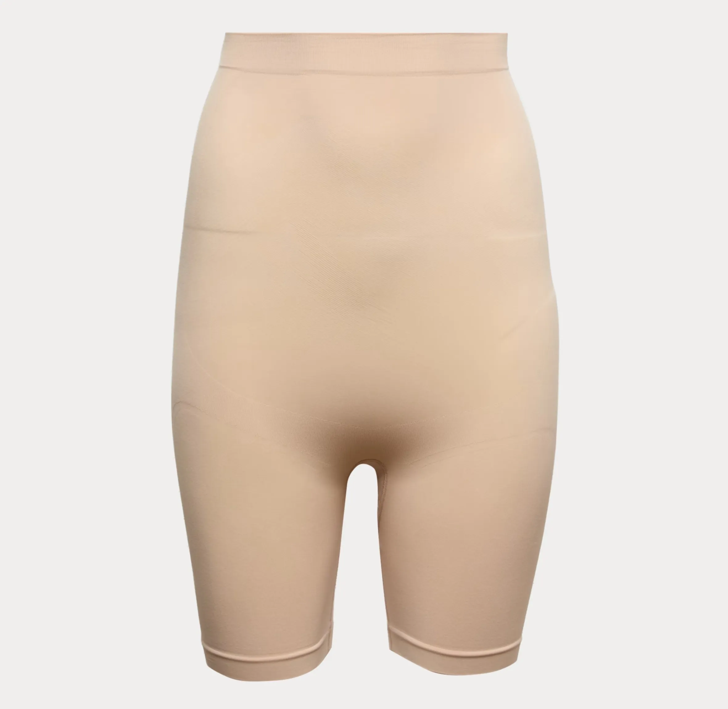Nude high-waist cycling shorts.
