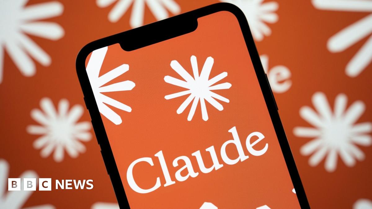 A logo of Claude on an iPhone, with a background of the company's star-like logo