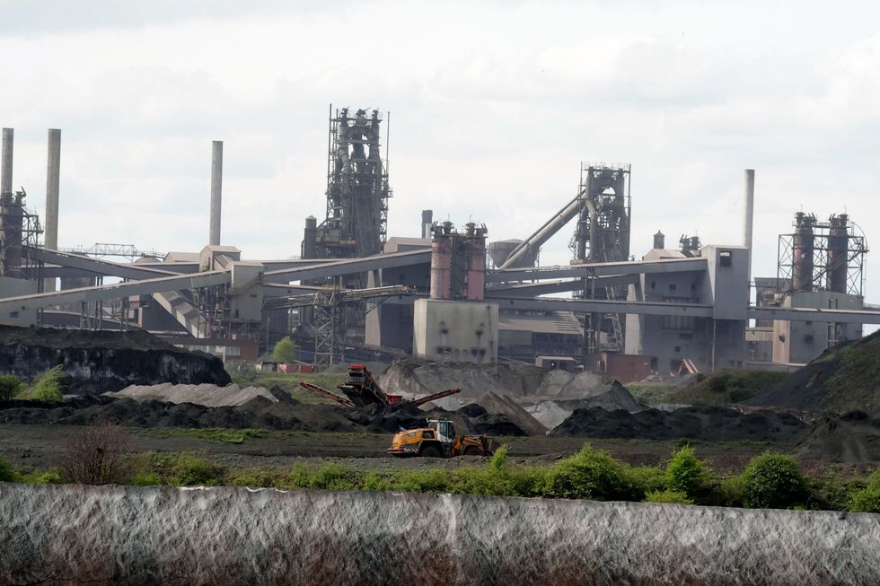Blast furnaces at the British Steel site in Scunthorpe, Lincolnshire