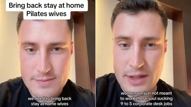 In one video, content creator Christian Bonnier declares, “Bring back stay-at-home Pilates wives.