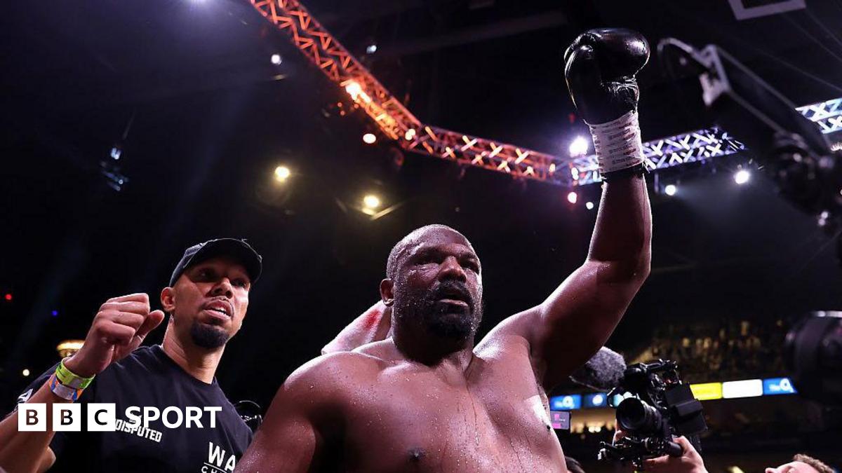 Derek Chisora celebrates after the Heavyweight fight with Deontay Wilder