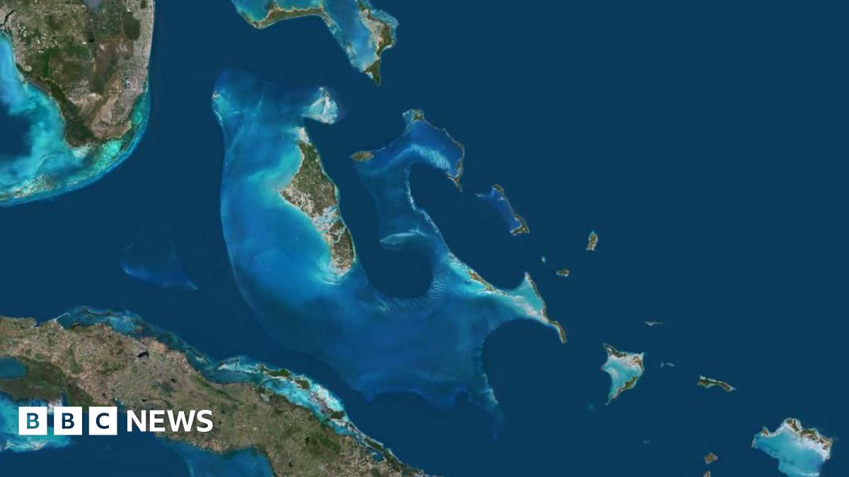 A satellite image of the Bahamas in the West Indies