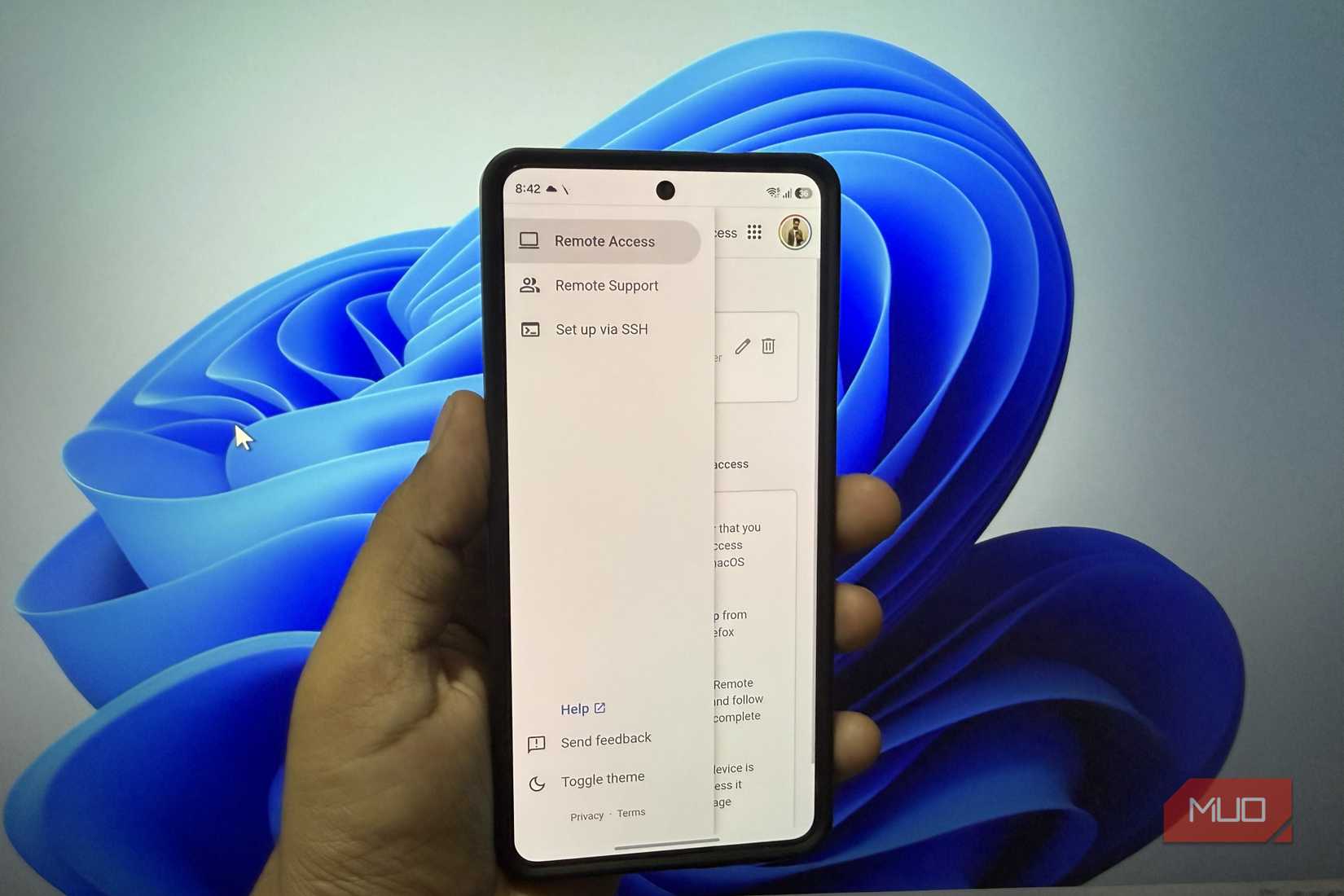 Chrome remote desktop app on phone