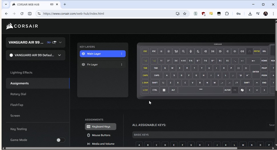 Corsair Vanguard Air 99 Wireless - software 4