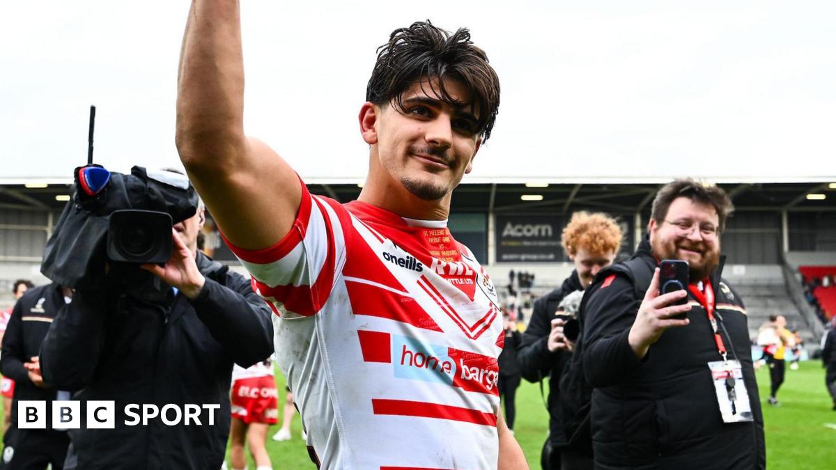 Bill Leyland celebrates following St Helens' win against Wigan Warriors