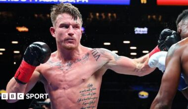 Dalton Smith punches Subriel Matias during their world title fight in New York in January 2026