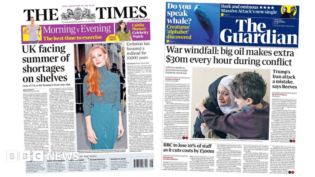 "UK facing summer of shortages on shelves," reads the headline on the front page of the Times.