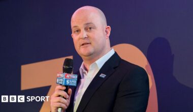 Rhodri Jones during the 2026 Super League season launch