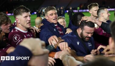 Sale players celebrate