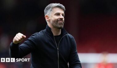 Aberdeen Manager Stephen Robinson at Full Time during a William Hill Premiership match between Aberdeen and Kilmarnock at Pittodrie Stadium,