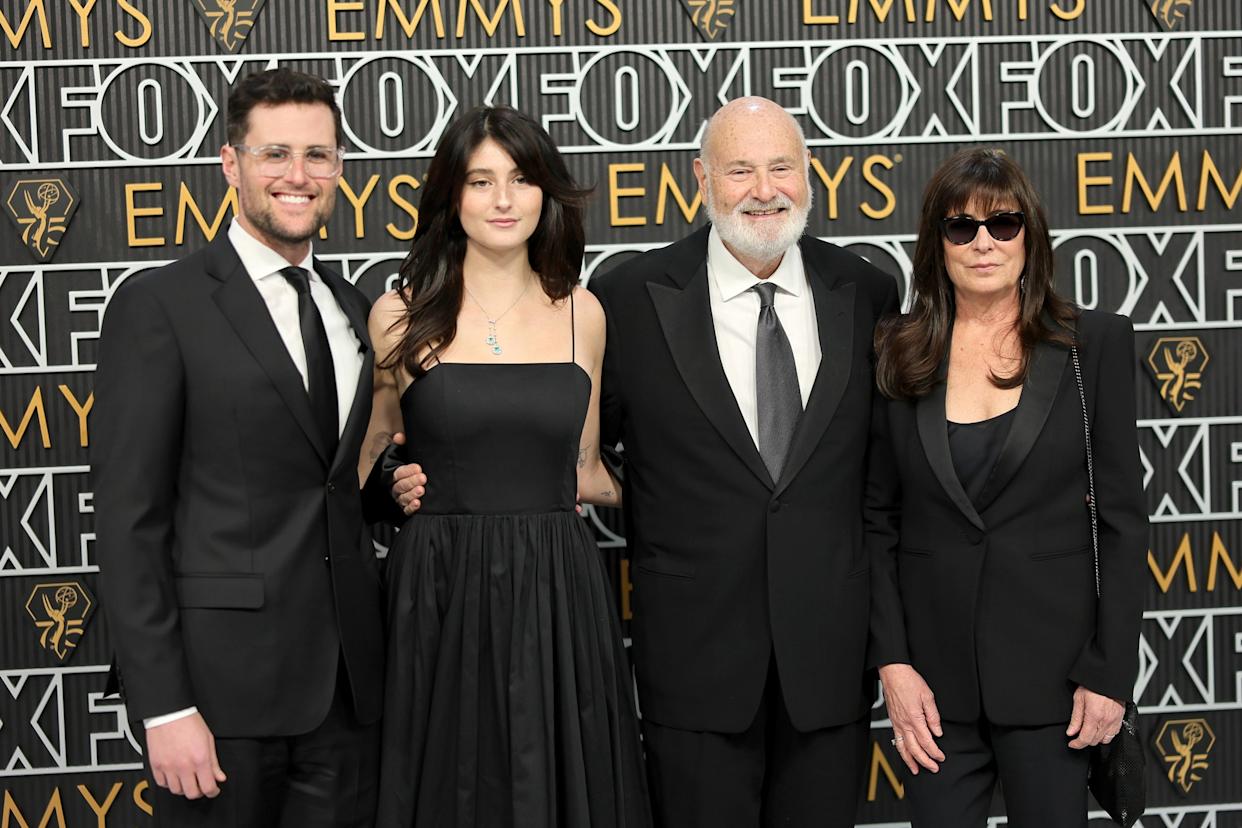 Neilson Barnard/Getty Images - PHOTO: Jake Reiner, Romy Reiner, Rob Reiner, and Michele Reiner attend the 75th Primetime Emmy Awards at Peacock Theater on January 15, 2024 in Los Angeles, California.