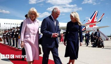 King Charles and Queen Camilla arrive in US for Trump state visit - watch live