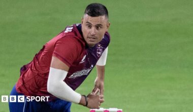 Beyers Swanepoel in action for Kent in the T20 Blast